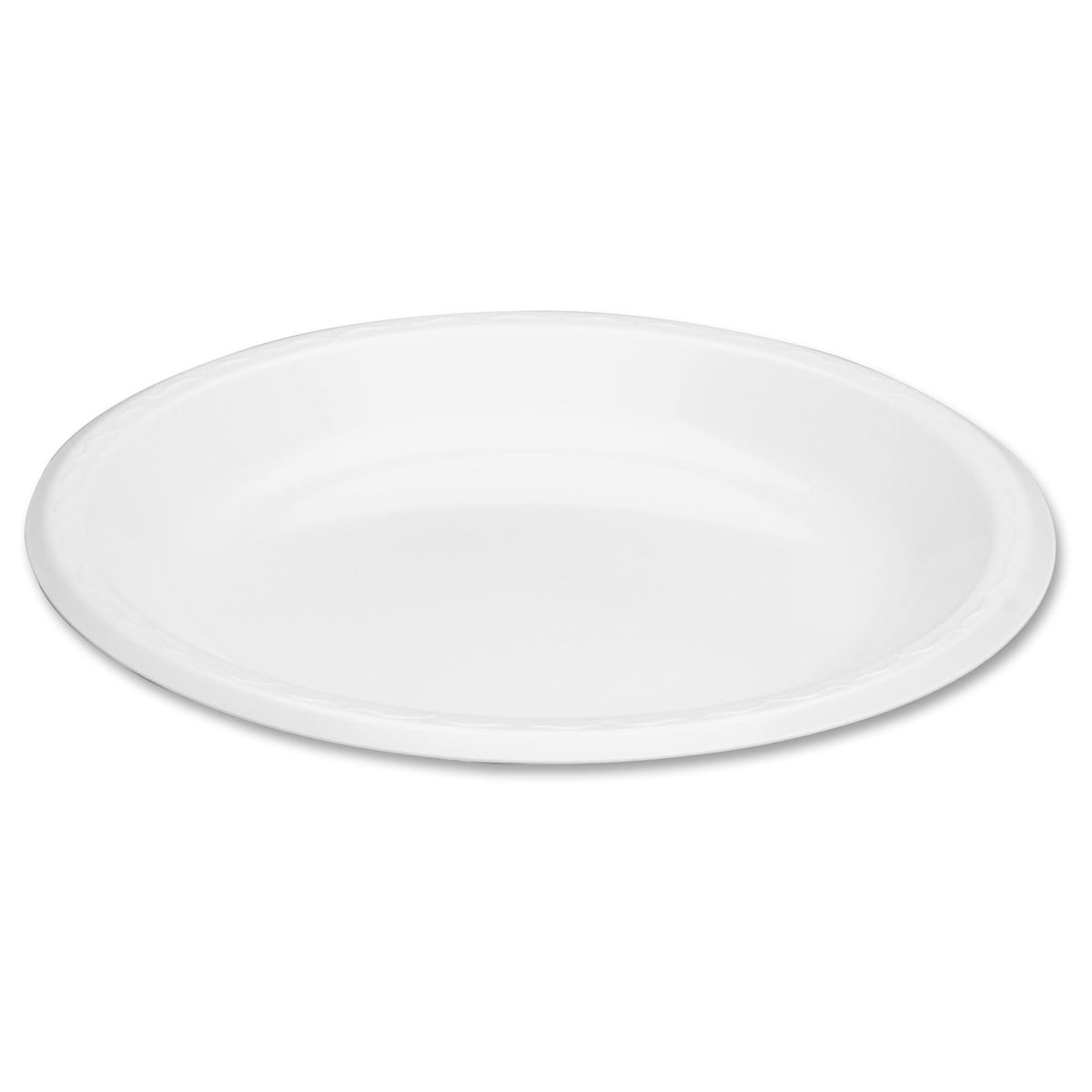 White 10 1/4 Dia Round Laminated Foam Plates, 125/pack K362