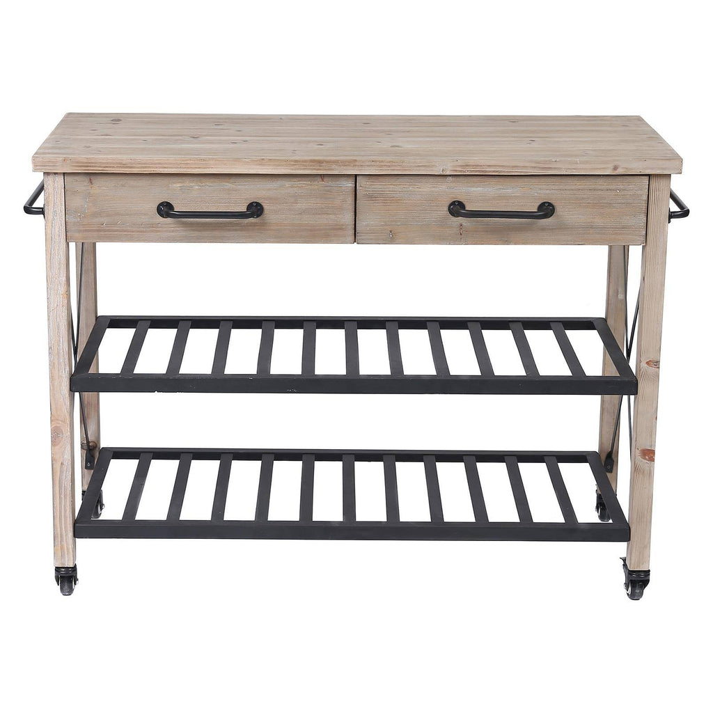 2-Drawer Kitchen Cart in Natural Q280464