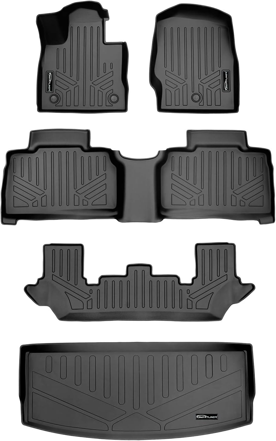 Black 3 Row Floor Mats and Cargo Liner Set A7710