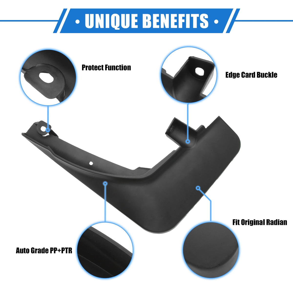 Black Plastic Front and Rear Mud Flaps Kit A503788