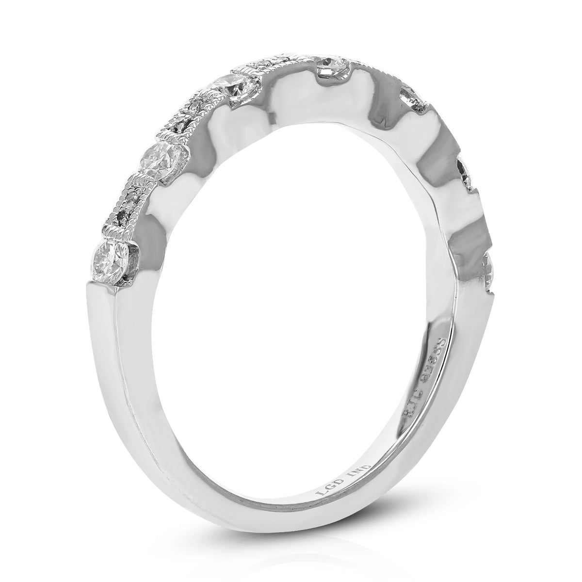 1/2 CTTW Lab Grown Diamond Wedding Band .925 Sterling Silver Prong Size 7 L7344