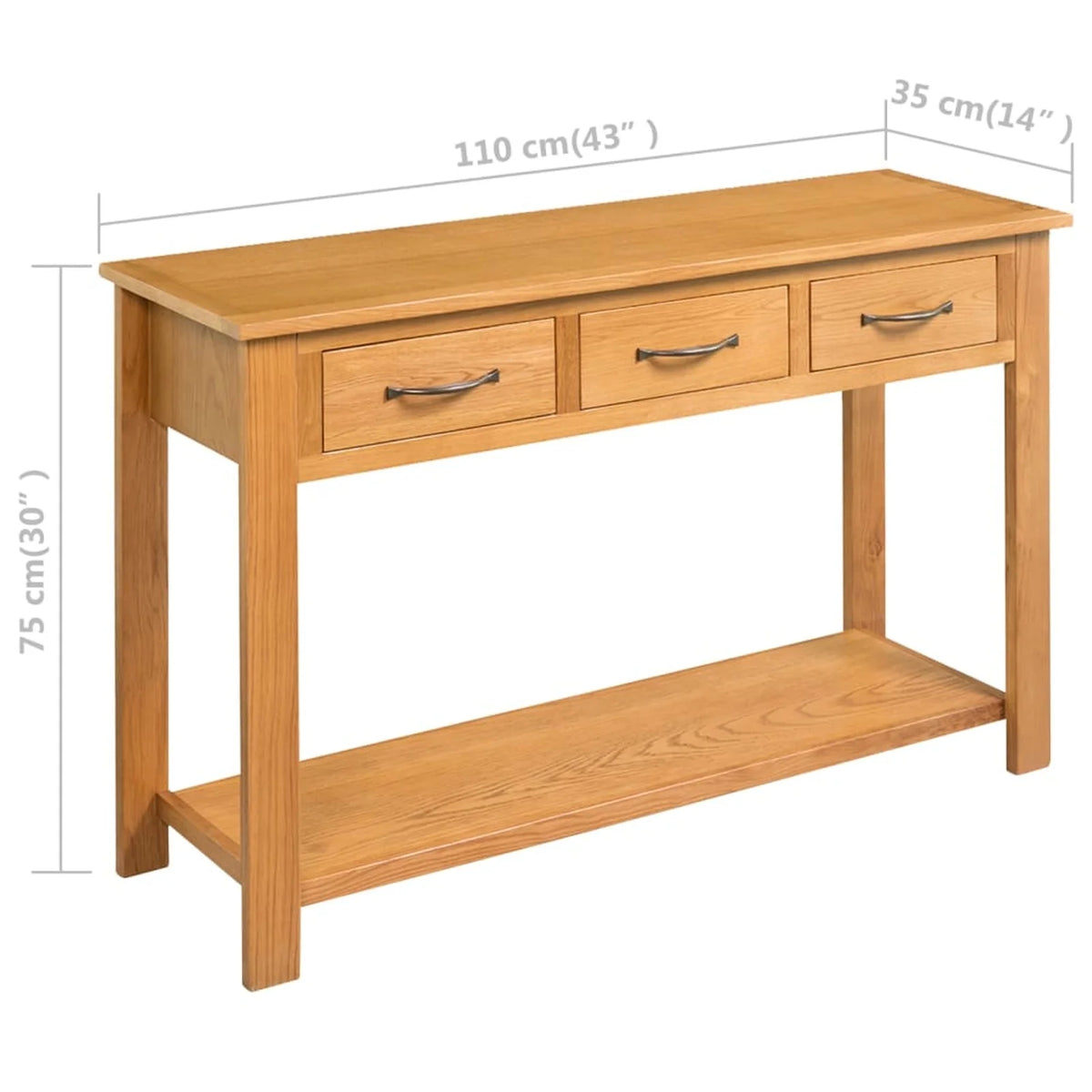 Solid Oak Wood Console Table S40630
