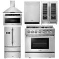 36 Dual Fuel Range, Range Hood, Microwave, Refrigerator, Dishwasher, Wine Cooler V826
