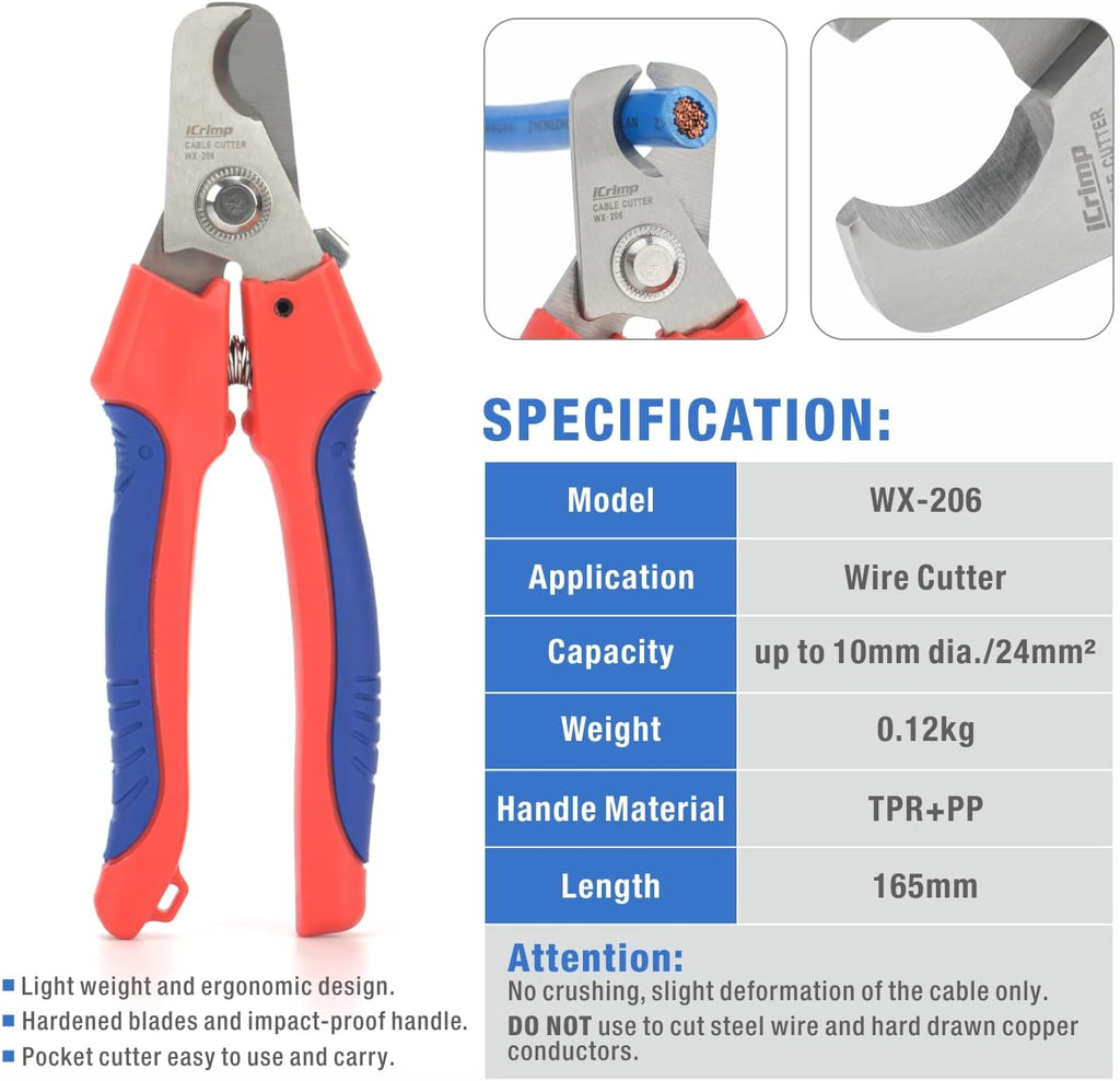 Solar PV Cable Crimping Tool Kit with Stripper, Cutter, Spanner and Connectors D857
