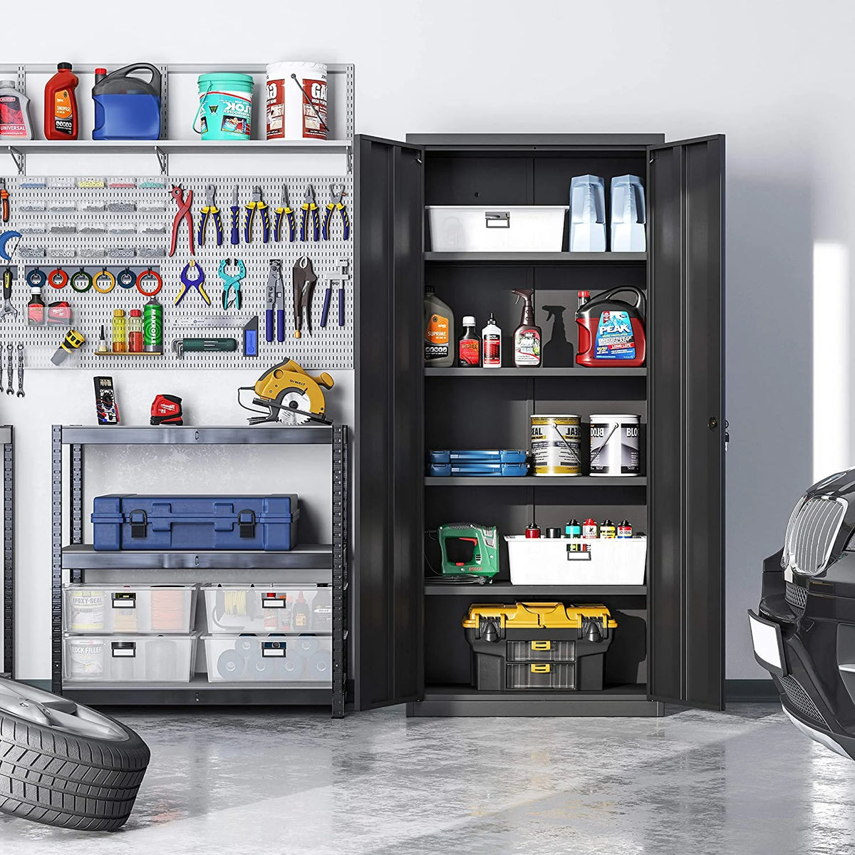 Metal Storage Cabinet with Doors and Shelves I559
