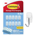 Clear Wire Toggle Hooks, 10 Hooks and 12 Adhesive Strips F9617