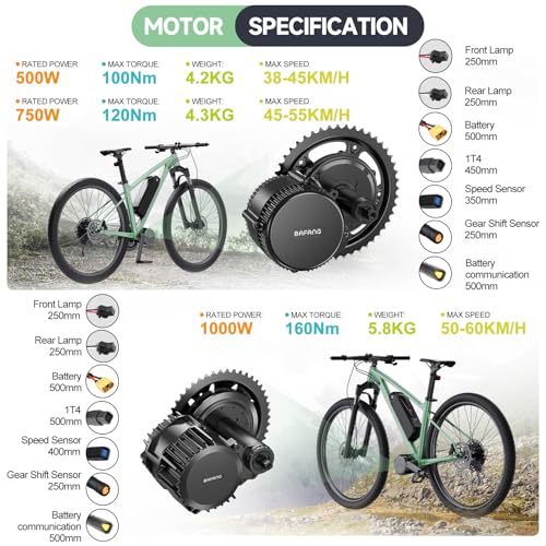 750W 1000W 500W Electric Bike Conversion Kit 48V 52V R9367