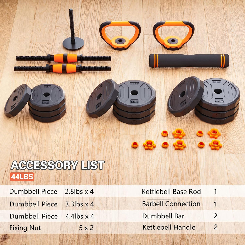 44LB 4 in 1 Adjustable Weight Dumbbell Set R603899