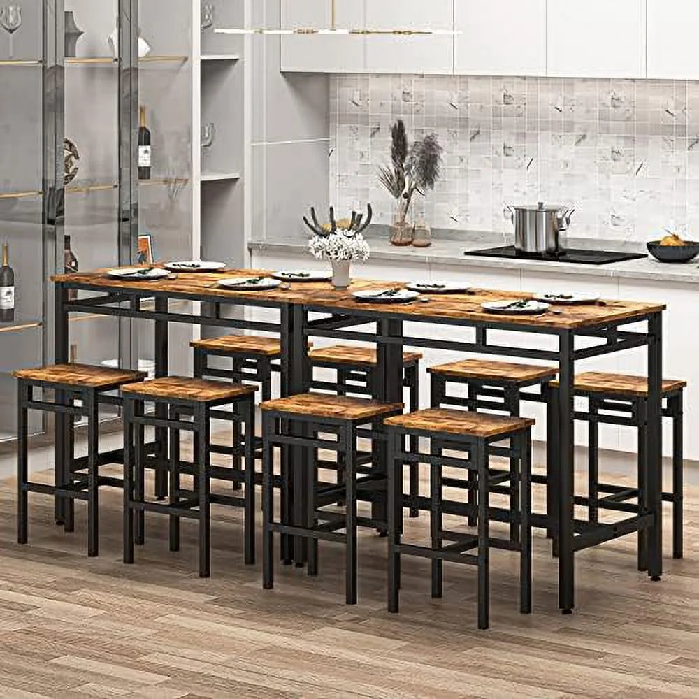 5 Piece Metal and Wood Dining Table and Chairs Set R297