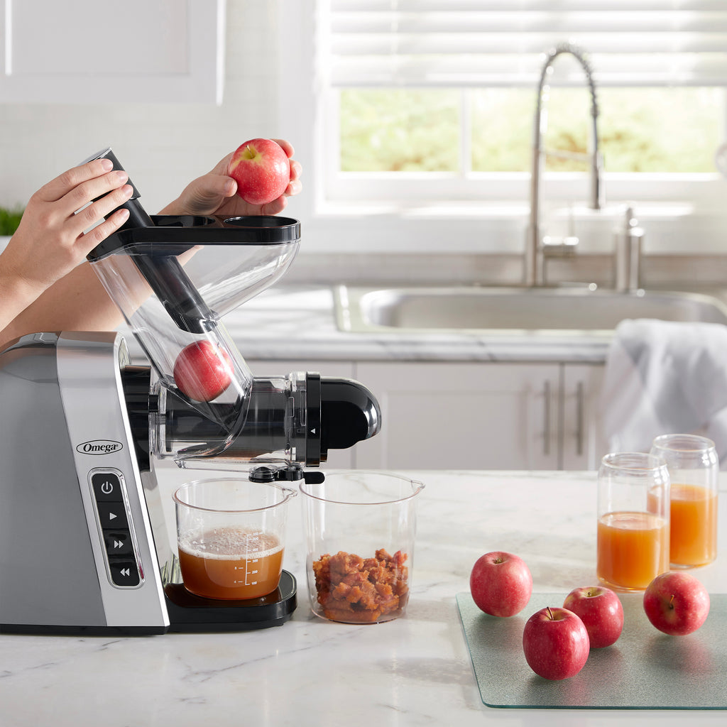 Gray Slow Masticating Juicer with Wide Mouth Chute Y78858