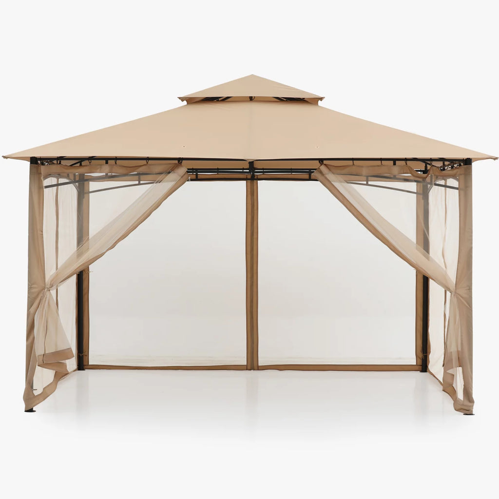 11'x11' Khaki Patio Gazebo with Mosquito Netting V658842