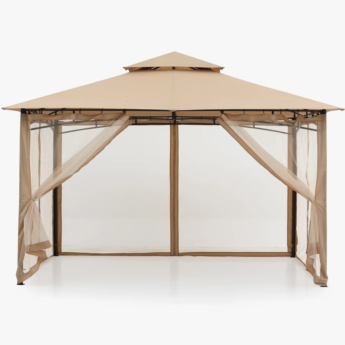 11'x11' Khaki Patio Gazebo with Mosquito Netting V658842