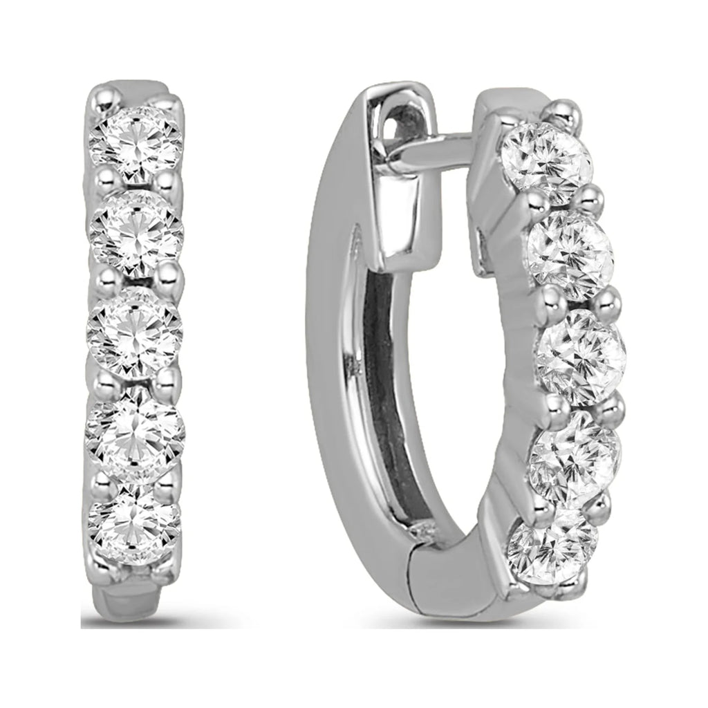 10K White Gold Hoop Earrings R785