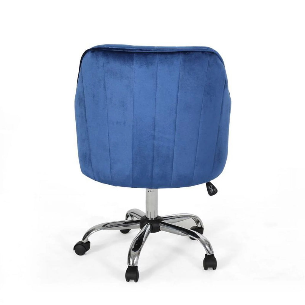 Navy Blue Velvet Swivel Chair D5751