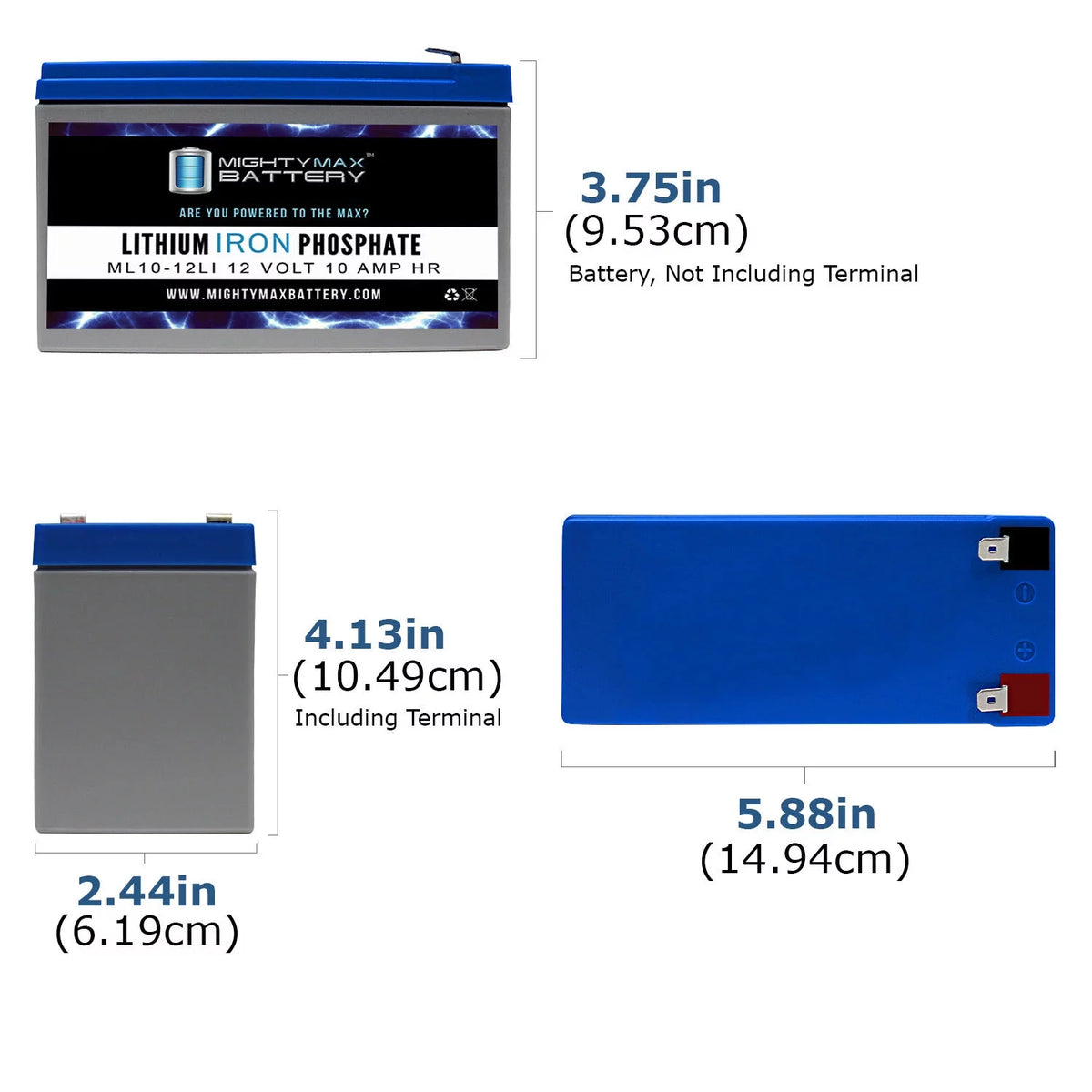 12V 10AH Lithium Replacement Battery 3 Pack Q1471