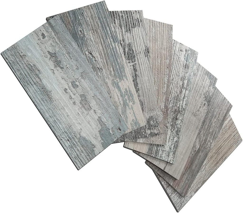 100 Piece Peel and Stick PVC Tile, 3 Inch x 6 Inch Dover Gray, Pack of 2 N580