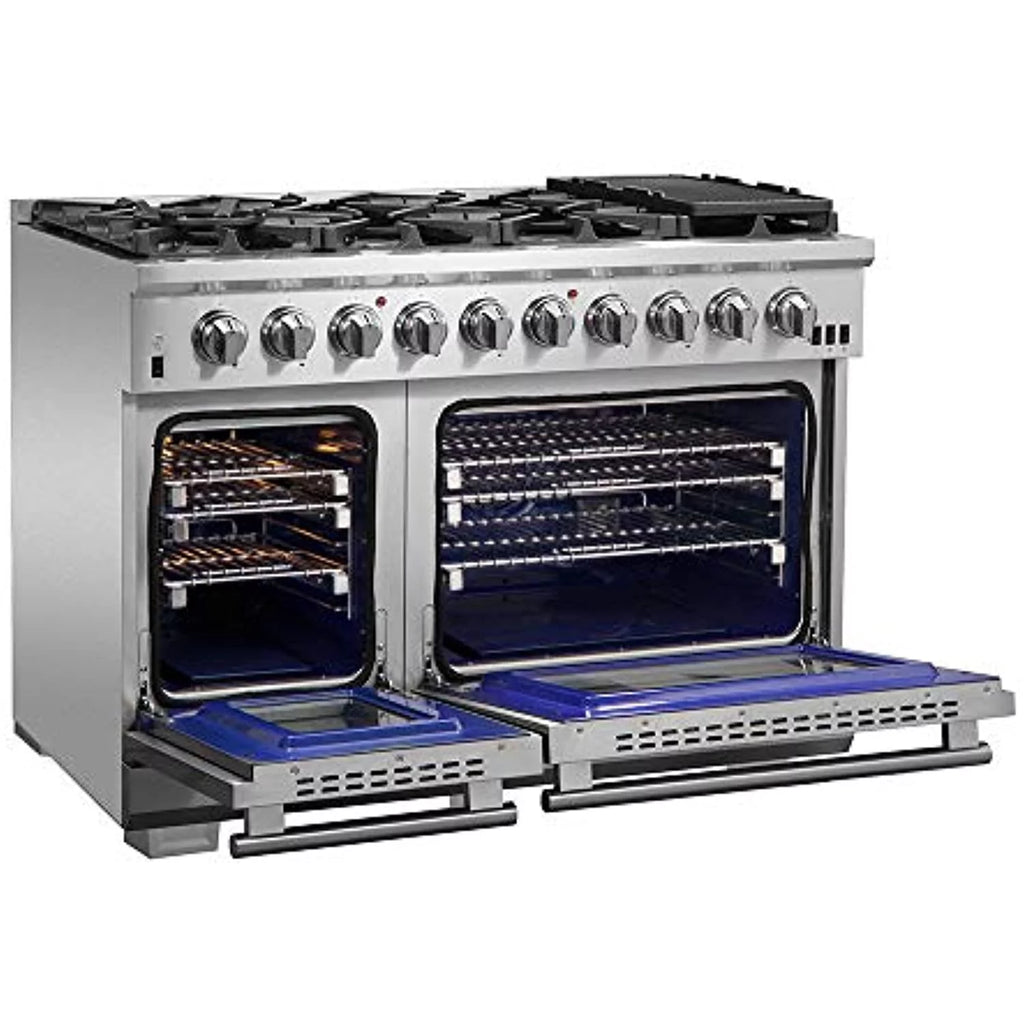 48-inch 8-Gas Burner Freestanding Range with Dual Oven in Stainless Steel A663146