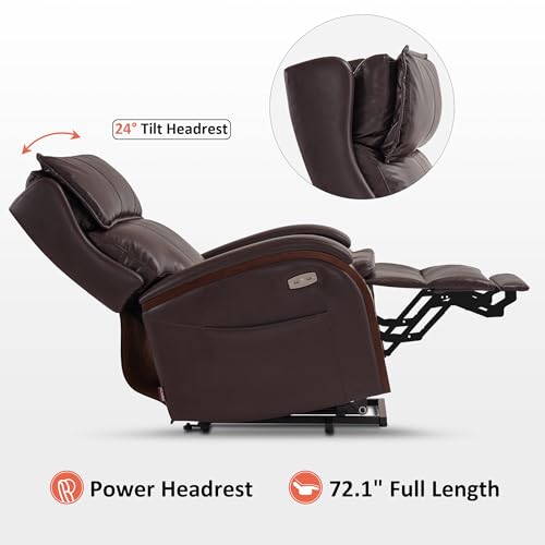 Power Lift Recliner Chair Sofa with Massage and Heat Faux Leather Q399764