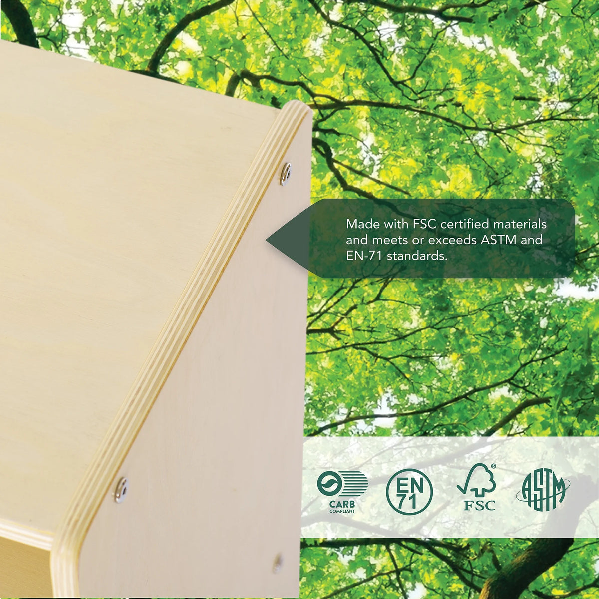 Natural 8 Fabric Bin Wood Storage Organizer E516