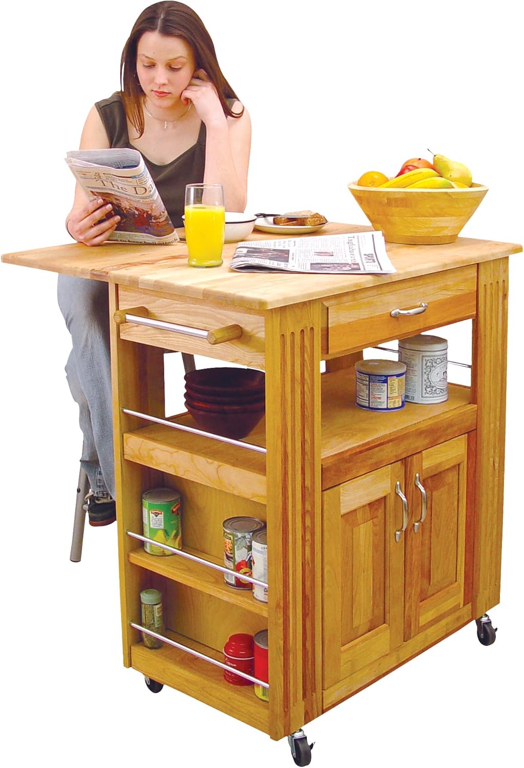 Kitchen Island with Drop Leaf B421