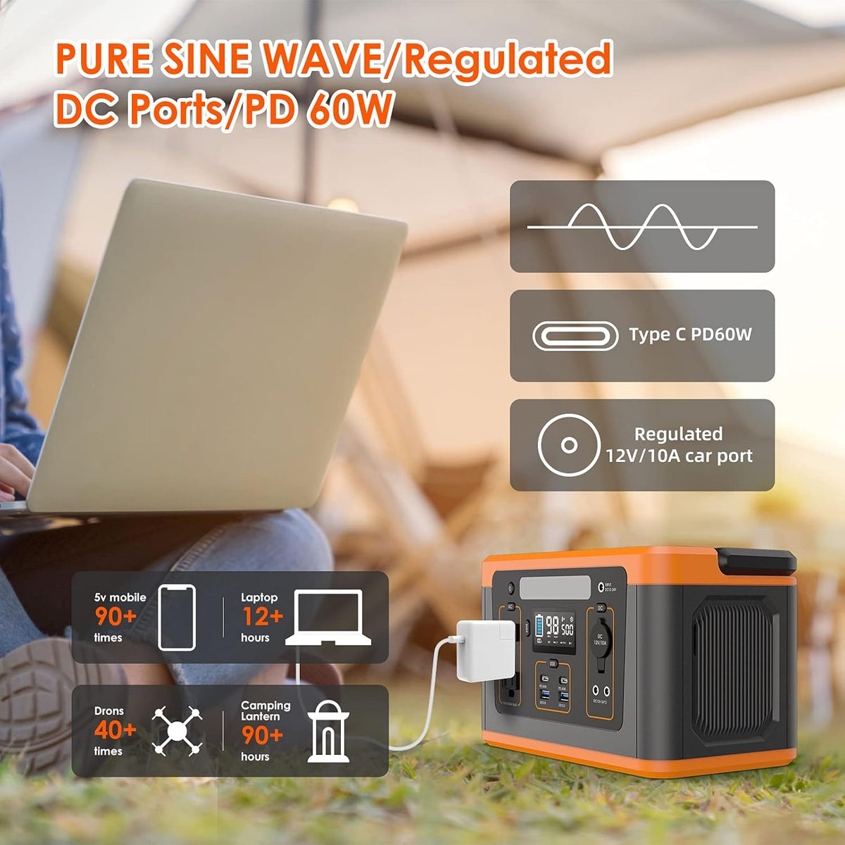 280Wh Portable Power Station with USB-C PD60W Q895