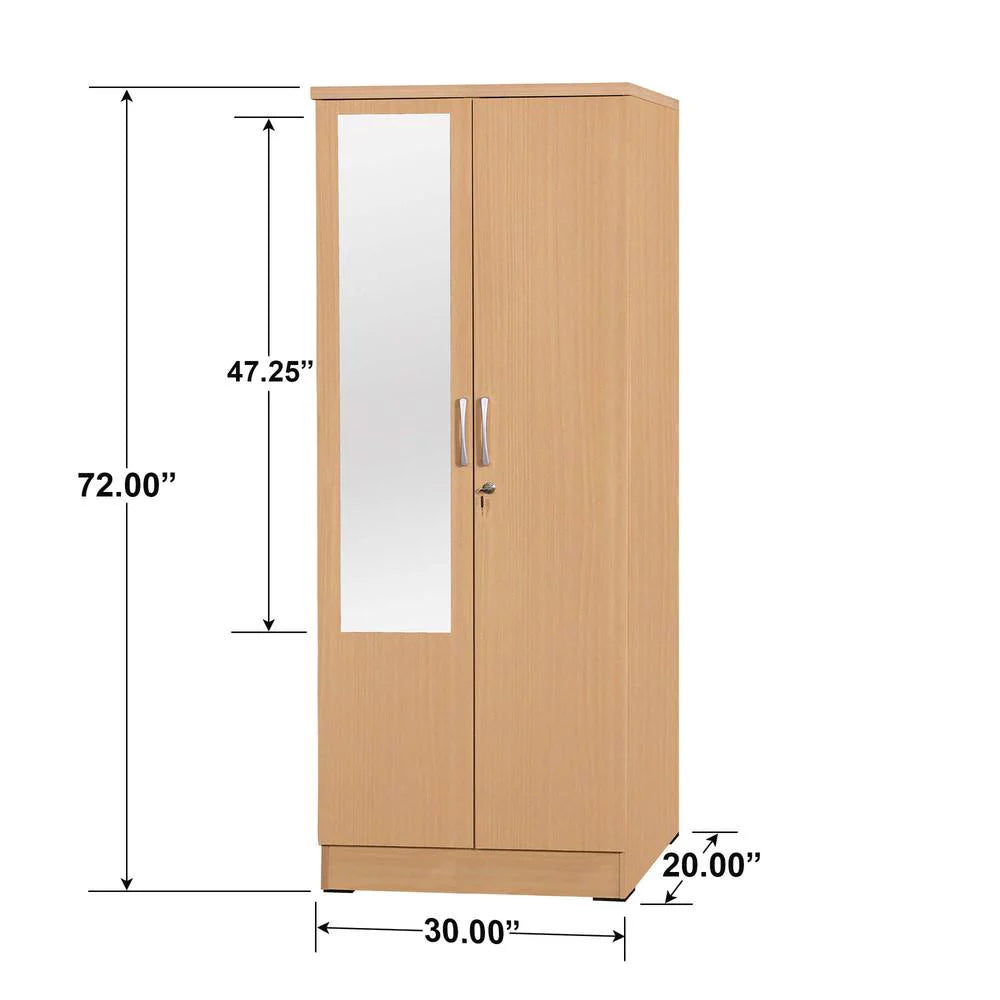 Two Door Armoire Wardrobe with Mirror M98451