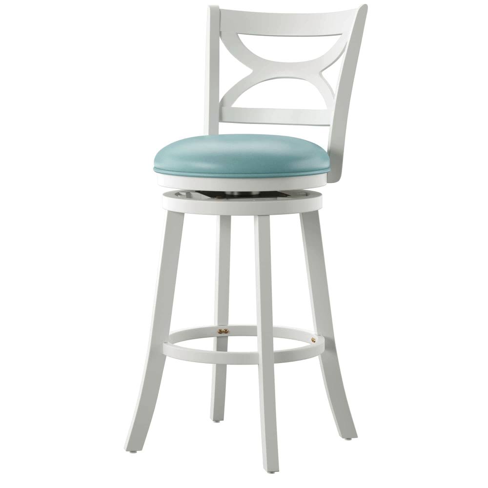Light Blue/Cream Swivel Bar Stool X10484