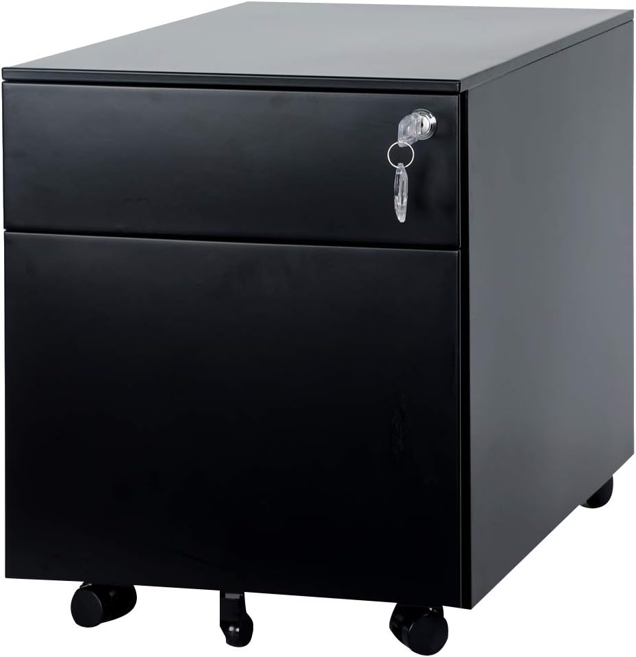 White 2 Drawer Steel File Cabinet with Lock Z556680