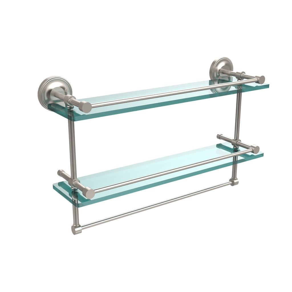 Double Glass Shelf with Towel Bar - Antique Copper - 22 inch J243818