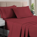 6Pc Rio Red 400 Thread Count Cotton Sateen Bed Sheets Set King R45276