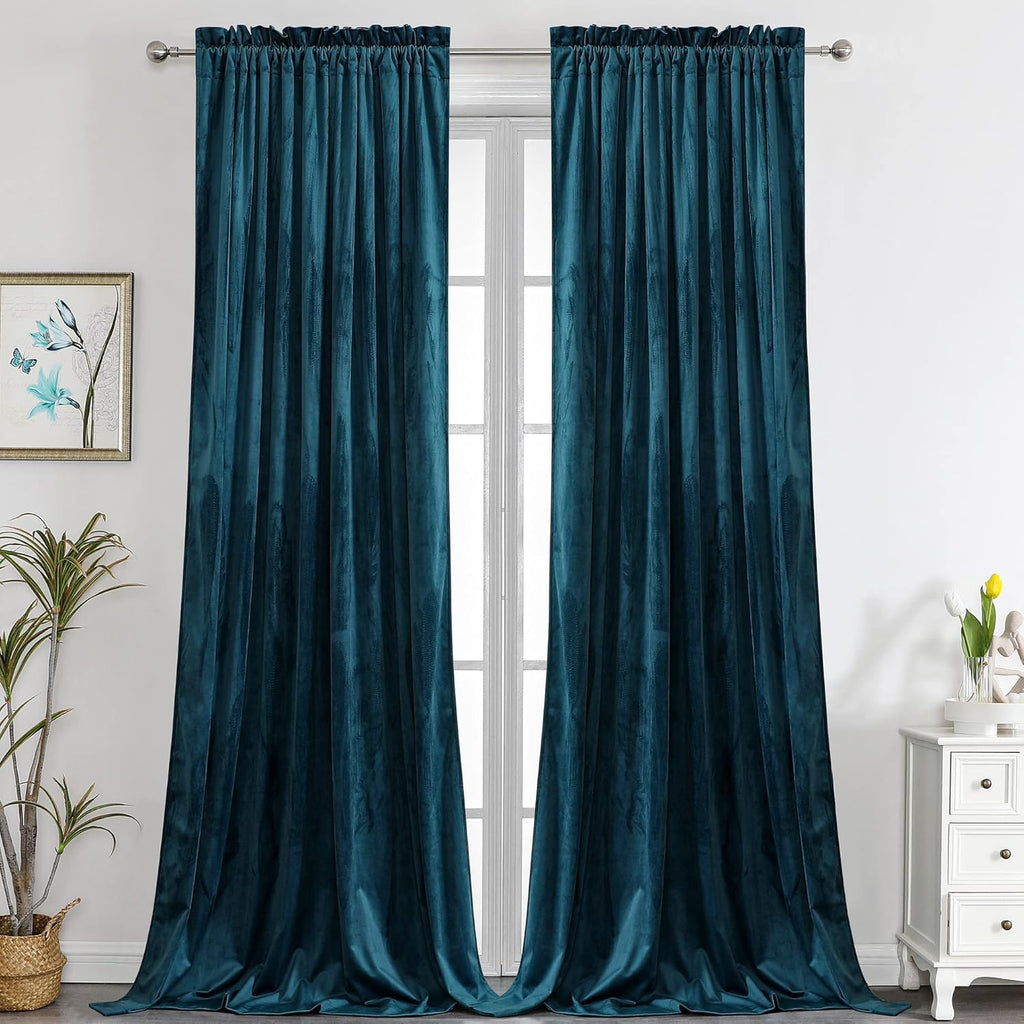 Camel Velvet Room Darkening Curtains, 2 Panels P122