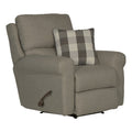 Gray Polyester Fabric Glider Recliner with Accent Pillow L669809