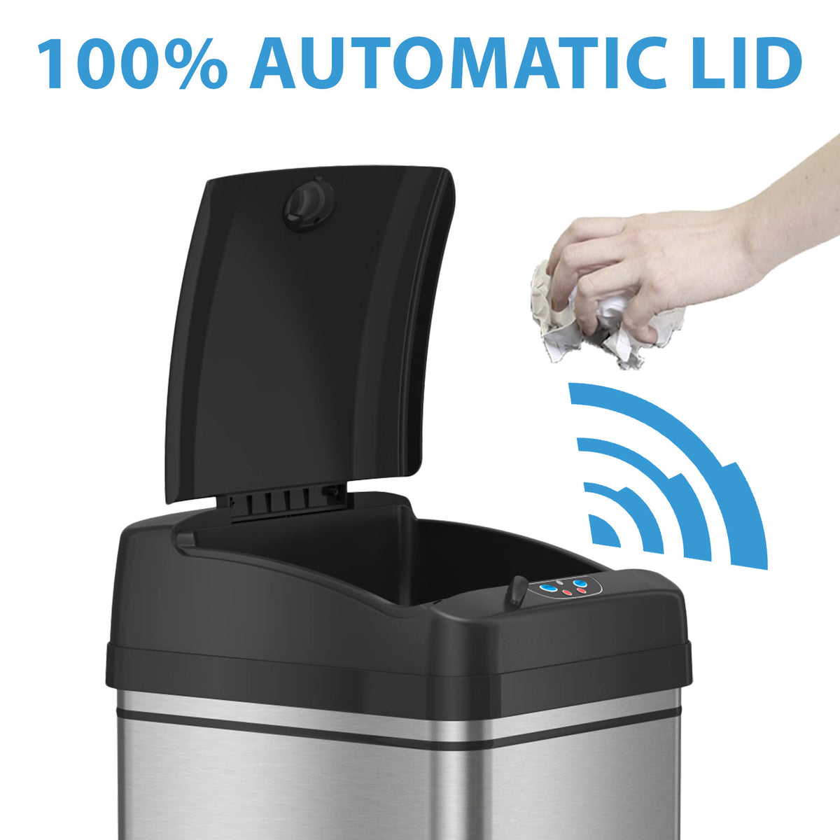 13 Gallon Stainless Steel Sensor Trash Can I34666