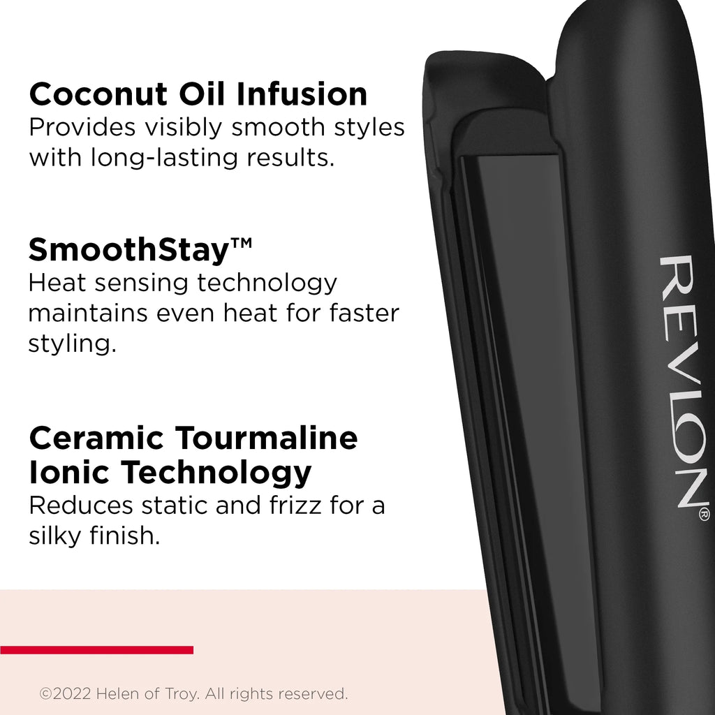 Black 1" Ceramic Flat Iron Q15350