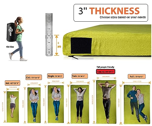 3 Inch Memory Foam Camping Mattress Sleeping Pad Q541536
