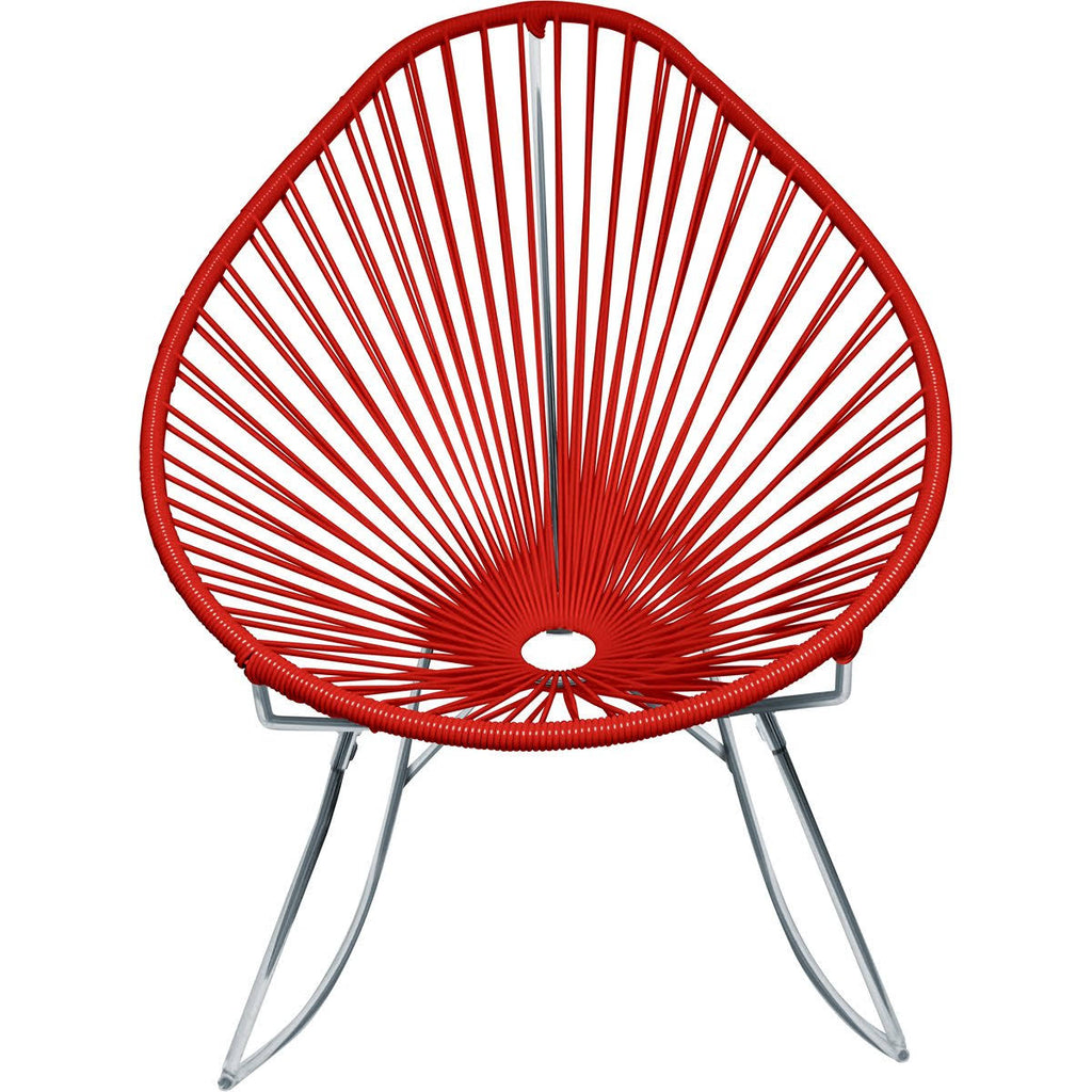 Chrome/Red Rocker Chair E81359