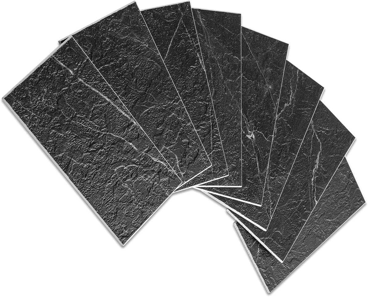 100 Piece Peel and Stick PVC Tile, 3 Inch x 6 Inch Dover Gray, Pack of 2 N580