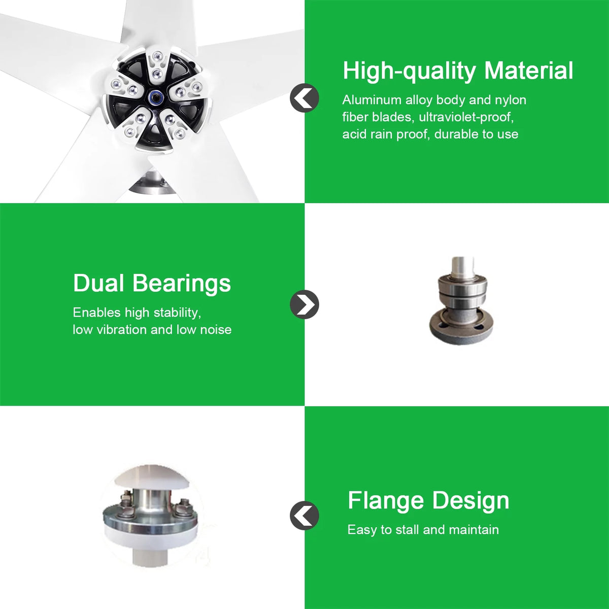 1200W 12V 5 Blades Wind Turbine Generator Kit D594