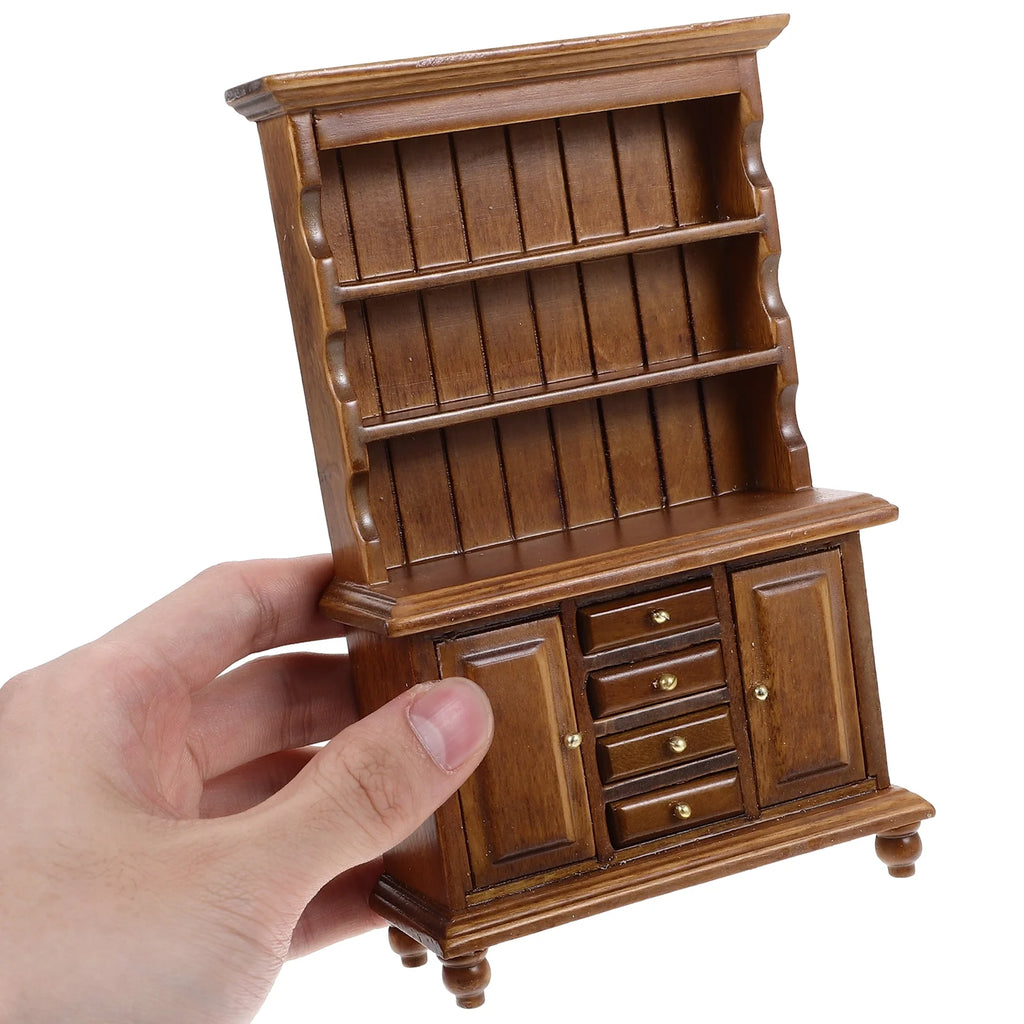Walnut Color Miniature Bookcase Dollhouse Furniture C14941