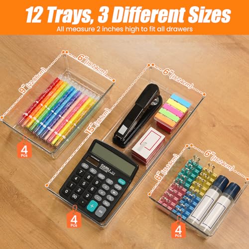 6 Pcs Clear Acrylic Drawer Organizer Set B807