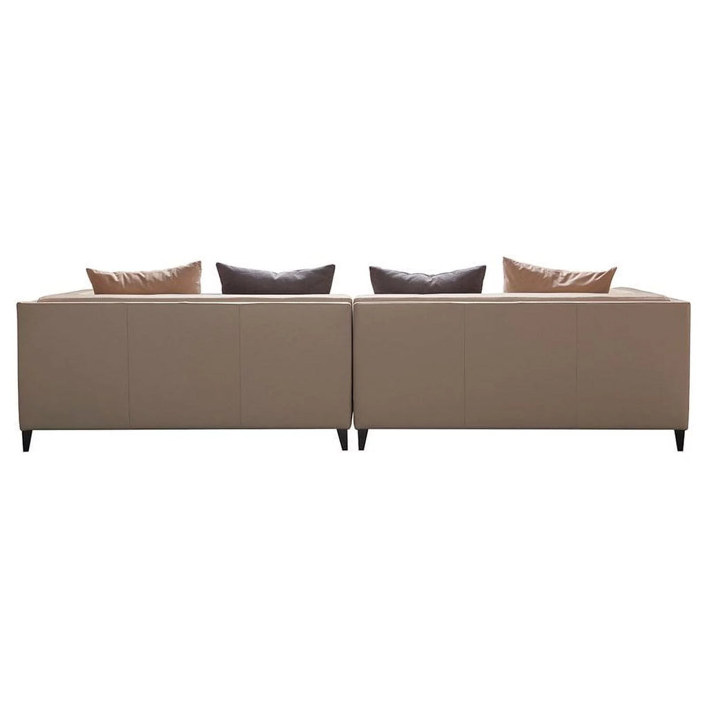 Beige Top Grain Leather 4-Seater Sectional Sofa O721098