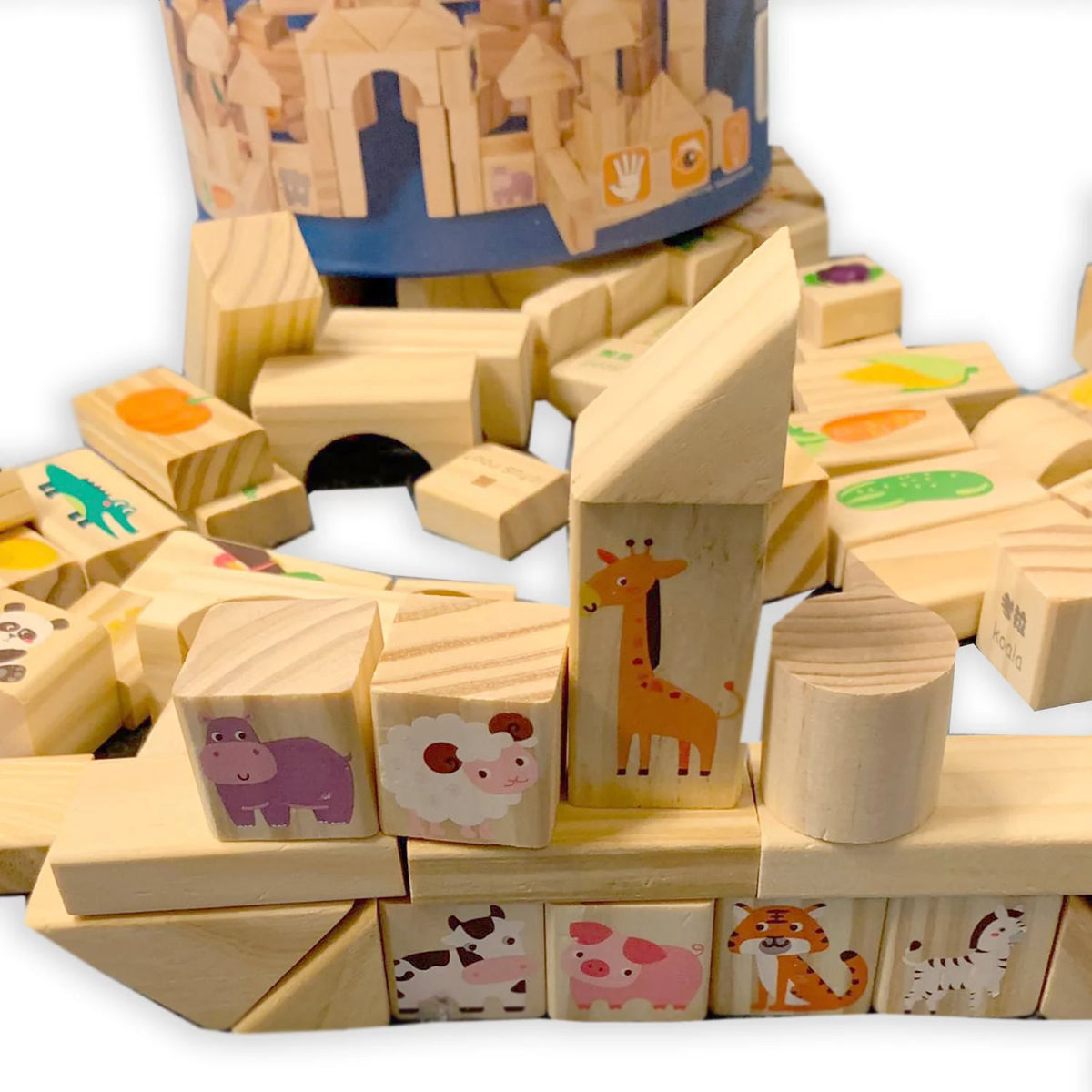 Montessori Wooden Blocks 110 Pieces Set W94159