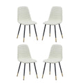 White Velvet Tufted Dining Chairs Set of 4 V678854