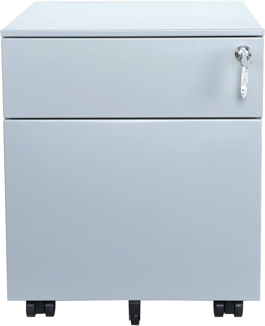 White 2 Drawer Steel File Cabinet with Lock Z556680