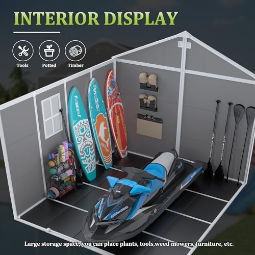 Gray 8x8 FT Outdoor Resin Storage Shed X778