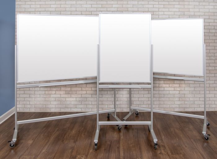 Double-Sided Mobile Magnetic Glass Marker Board M648