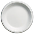 White 10 1/4 Dia Round Laminated Foam Plates, 125/pack K362