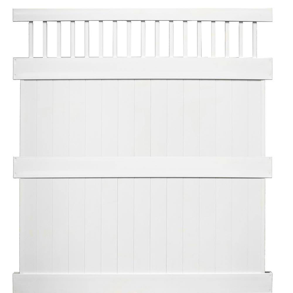 White Vinyl Privacy Fence Panel Kit J49605