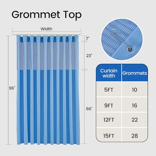Dark Blue 9x8FT Flame Retardant Hospital Curtains B716
