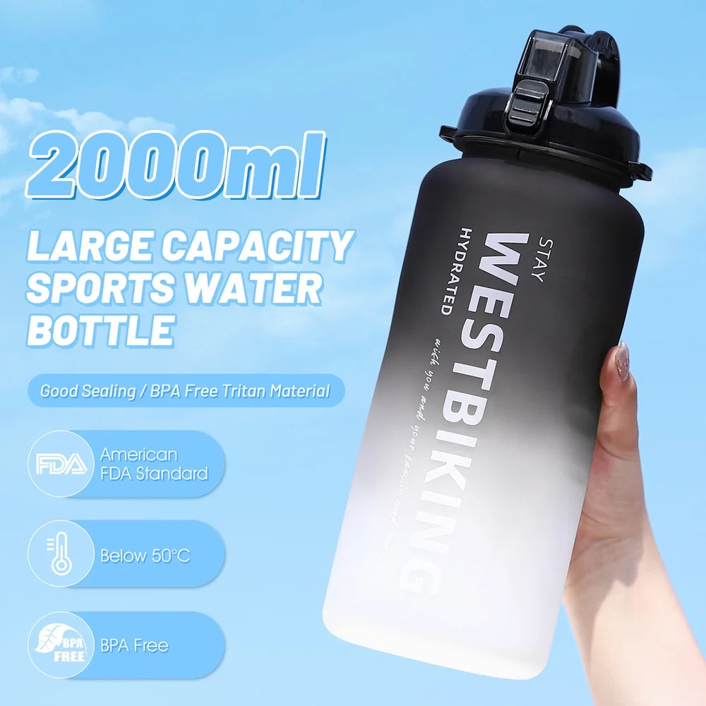 Sports Water Bottle with Straw Large Capacity F671